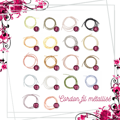 Bracelet ISIS & cordon métallisé - Crin de Cheval Artisanal